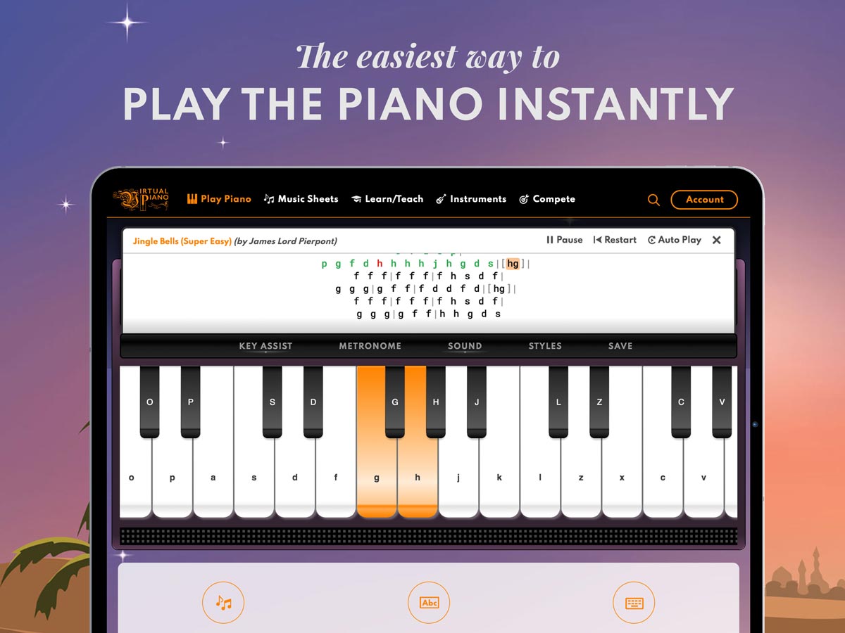 Cartoon Music Sheets, Online Keyboard at Virtual Piano